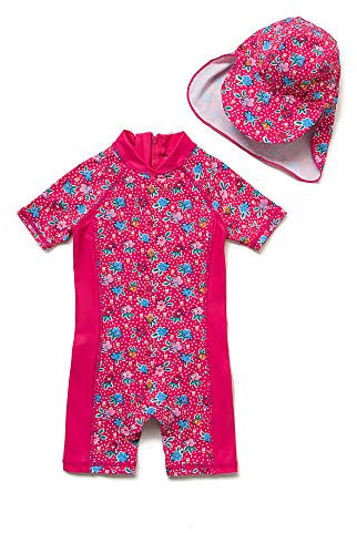 BONVERANO Body Manga Corta bebé niña protección UV 50+(Rojo-Rojo,3-6meses…