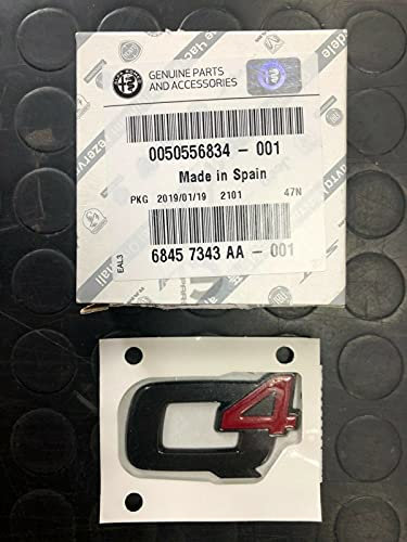 Schriftzug Q4 schwarz Original Logo Sigla Emblem Aufkleber kompatibel mit Alfa Romeo Giulia Stelvio