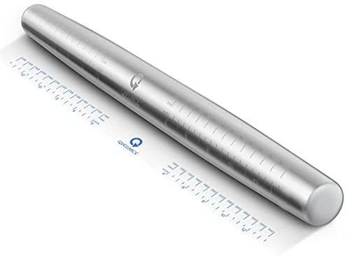 Professioneller französischer Teigroller zum Backen – 40,6 cm glatter Edelstahl French Roller Pin mit konischem Design für Fondant, Pie Crust, Cookie, Gebäck Teig