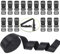 XCOZU 1 Rolle 5 Yards Schwarz Nylon Gurtband 25mm für Gepäckgurten, Rucksackgurten, 15 Stück Steckschnalle 25mm, Schnallen und Verschlüsse, Klickverschluss, Rucksack Schnalle, Klippverschlüsse