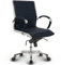 VERSEE Premium Echt-Leder Bürostuhl Montreal in Dunkelblau - Ergonomischer Designstuhl für Büro und Home-Office - Belastbar bis 150kg