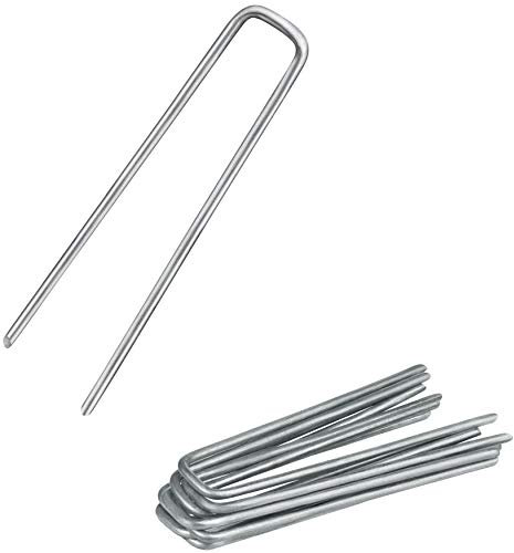 Balinco 200x Anti-ROST Erdanker | Bodenanker | Erdnägel aus verzinktem Stahl zur Befestigung von Unkrautvlies | Unkrautfolie | Gartenvlies | Zaun & Netz oder fürs Camping - (200, 100x13x2,9 mm)