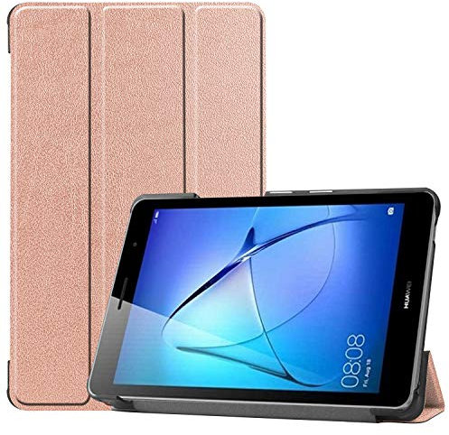 Wuzixi Funda Tablet para Huawei MatePad T8, Auto Wake/Sleep, Cuero Carcasa con Soporte Función, Carcasa Case para Huawei MatePad T8.Oro Rosa
