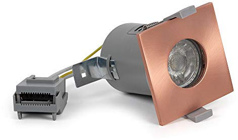 LIEBER Rose Gold GU10 Fire Rated IP65 Square Downlight for Ceilings in The Bathroom, Bedroom, Kitchen Lighting