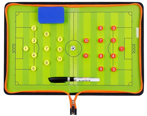 Football Tactics Board Portable Football Coaching Marker Board with Magnets, Whiteboard Marker, Eraser
