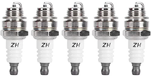 AUNMAS Universal Zündkerze L7T Zündkerze, Kleinmotor-Zündkerze 5-tlg Zündkerze Passend für BM6A BPMR7A RCJ6Y RCJ7Y WSR5F 33cc-49cc Trimmergebläse Ersatz Motorgeräte Motoren