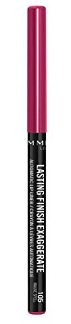 Rimmel London Matita Labbra Automatica Exaggerate, Lunga Durata, Tratto Preciso e Colore Intenso, 105 Mauve Spell