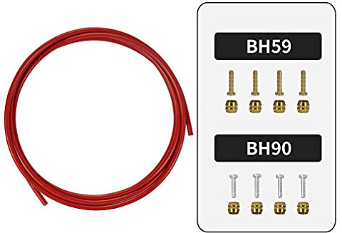 FOMTOR Brake Hose, Universal Brake Cable, 2500mm Hydraulic Brake Hose Kit, Brake Cables Mountain Bike, for SRAM/Shimano BH59 BH90 System, for MTB/Road Bike(Red)