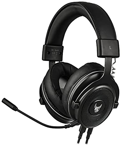 L33T Gaming Headset Huginn 7.1 mit Hintergrundbeleuchtung, Schwarz, Universell