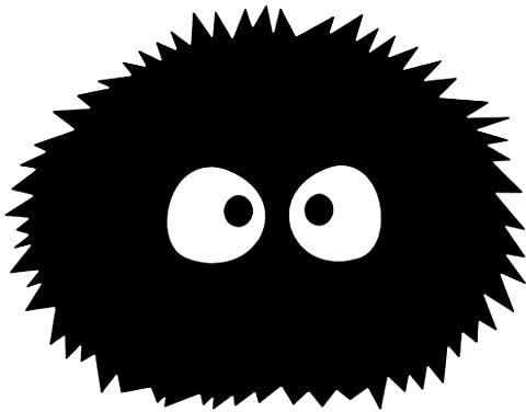 2 lustige Totoro Aufkleber für Auto und Fenster | Aufkleber Igel schwarz Kit 2 Stück (schwarz)
