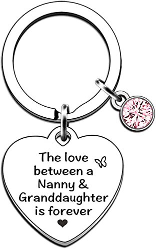 AMZQ Nanny Gift Nanny Keyring Best Nanny Gifts from Granddaughter Nanny Birthday Gifts Keyring Present for Nanny
