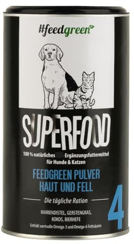 FeedGreen Pulver I Hundefutter I Katzenfutter I Haut & Fell I Natürlich I 200g