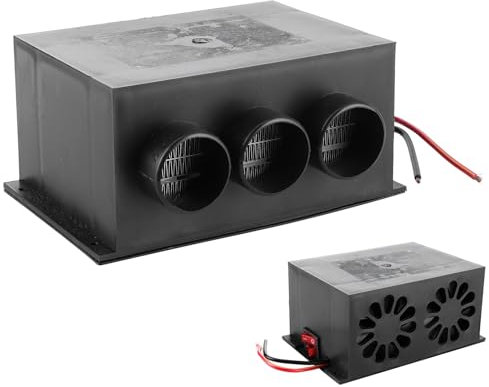 Chaufrette 12 Volt, Akozon Windschutzscheibenentfroster, 12V 600W Auto Heizung 3 Loch Tragbare Winter Heizung Wärmer Windschutzscheibe Defroster Nebel Entfernen Universal für alle Arten Autos