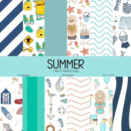 Summer Craft Paper Pad: Summer Scrapbook Paper