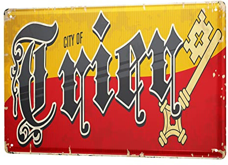 Blechschild Retro - Vintage Metall-Poster für das Wohnzimmer - Trier Deutschland Motiv - 20 x 30 cm