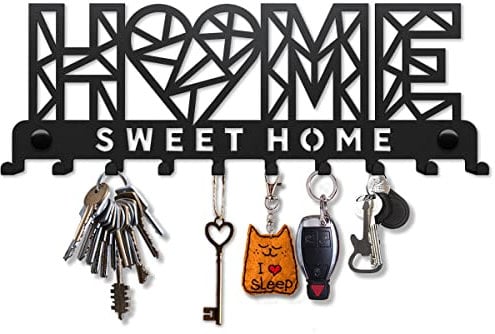 SirHoldeer Home Sweet Home Decoration - Portachiavi da parete, con chiave da parete, per decorazione da parete in metallo, decorazione per la casa, cucina, accessori
