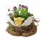 Loberon Deko-Schale Alfie, origienelles Eierschalen-Design mit Küken, detailgetreuer Look, handbemalt, Ostern, Osterdekoration, Polyresin, weiß/gelb