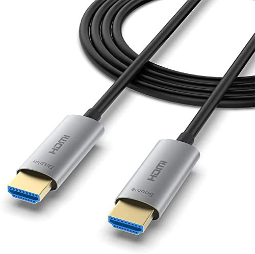 ATZEBE Câble HDMI Fibre Optique, Câble HDMI 4K Supporte 4K@60Hz, HDR, 4:4:4, 3D, ARC, HDCP 2.2, Haute Vitesse 18 Gbps (25Meter)