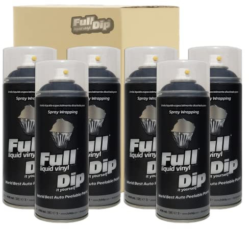 DISPIVAL - 6 x SPRAY VINILO LIQUIDO FULL DIP NEGRO 400 ML