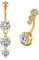 VCMART 2er Bauchnabelpiercing Gold 10mm Chirurgenstahl Herz Bauchpiercing Piercing Bauchnabel Ring Damen