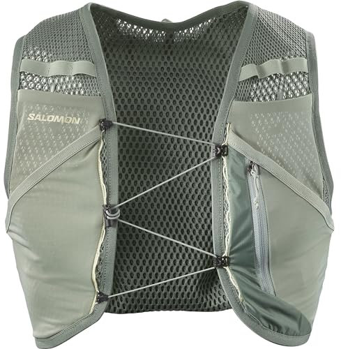 Salomon Active Skin 4 No Flasks Gilet d'hydratation Trail Running Randonnée Vélo Unisexe, Compatible avec gourdes Souples (Non incluses), Facilité d’hydratation, Fit précis, Rangement optimisé