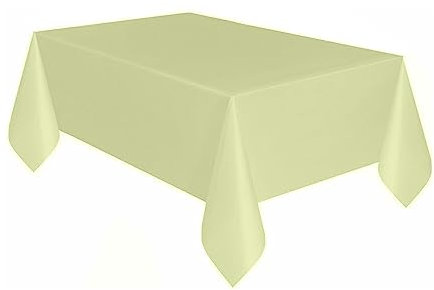 AEX Table Cloth Wipeable Tablecloth PVC Plastic Wipe Clean Waterproof Rectangular Table Cover Protector for Kitchen Picnic Outdoor Indoor - 137 X 183 cm (Light Yellow)