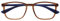 OPULIZE Max Lesebrille - Klassische große rechteckige Fassung - Brille in Mattbraun mit marineblauen Bügeln - Herren Damen Unisex - R78-2 - +2,50