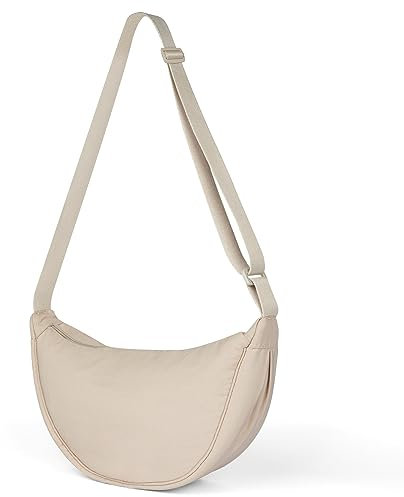 Aucuu Halbmond Crossbody Schultertasche für Damen, Umhängetasche Klein mit Verstellbarer Schultergurt, Hobo Halfmoon Bag Einfarbige Messenger Bag für Reisen