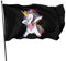 NIBABA 90 x 150 cm, dekorative Hausflagge, Hof-Banner, lustig, niedlich, Einhorn-Flagge, Druck, Gartenflagge, hängende Flagge, Dekoration, Dabbing Cute Unicorn 1
