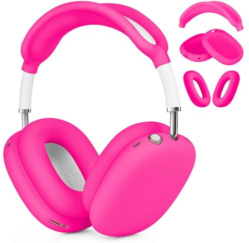 VISOOM Case für Airpods Max Kopfhörer, weiche Silikon Schutzhülle für Apple Airpod Max Zubehör Cases(Rose Rosa)