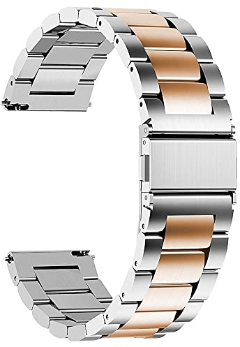 Blueshaweu Compatible for Withings ScanWatch Smartwatch Bands, 18mm,20mm Stainless Steel Metal Replacement Strap Bracelet for Women Man