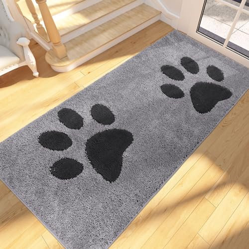 FCSDETAIL Dirt Trapper Indoor Door Mat 80 x 178 cm, Washable Entrance Rug, Absorbent Dog Doormat, Inside Runner Rug for front door, Entryway, Pets