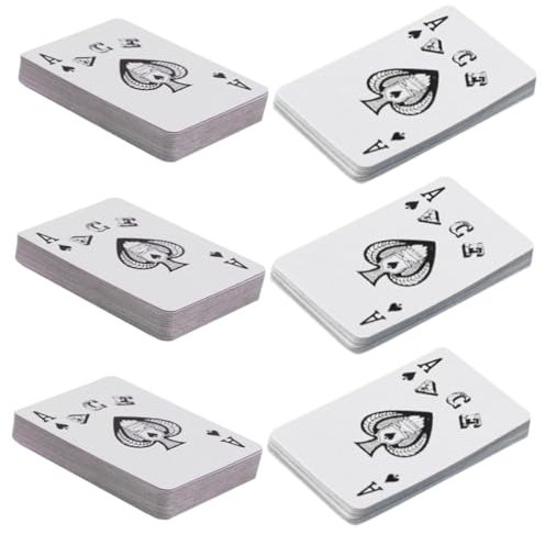 KOMBIUDA Reisezubehör 6 Sätze Trick-pokerkarten Pokerkartendeck Partyspiel-Requisiten Zubehör Für Casinospiele Miniatur-pokerkarten Mini-Spielkarten Papier Kind Spielzeug Schmücken