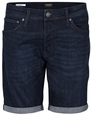 JACK & JONES Jeans Shorts Herren Stretch Kurz Regular Fit JJIRICK Kurze Hosen Bermuda Shorts Sommer Denim Einfarbig, Größe:XXL, Farbe:Blue Denim (AM 138)