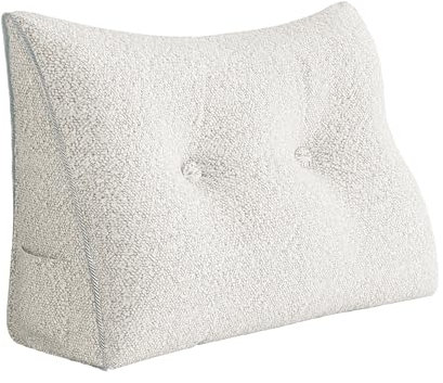 Rucener Großen Rückenkissen Dreieckigen Kissen Sofakissen HohenKopfteil Kopfkissen HohenKopfteil für Bett Perfekt AlsKissen Zum Fernsehen und Lesen Gibt Es in Vielen Weiß 80CM