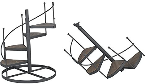 JYCRA Scaffale per Piante con Scala a Chiocciola Scaffale per Piante in Ferro Battuto a Più Livelli Espositore per Fioriera con Scala Decorativa per Piante da Interno Ed Esterno