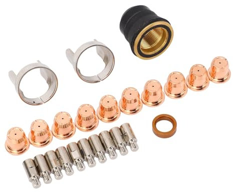 24-teiliges Plasmaschneiden-Verbrauchsmaterial, Düsen, Elektroden, Schutzkappen, Wirbelringe, Abstandshalter, Schneidemaschine für IPT-60, PT-60, IPT-4
