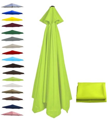 BEEGMA Replacement Parasol Canopy 2.0m 2.50m 2.70m 3.0m Canopy Replacement Top 6 Arms Patio Garden Beach Umbrella Canopy Cover(Color:Grass green,Size:2.70m/9FT)