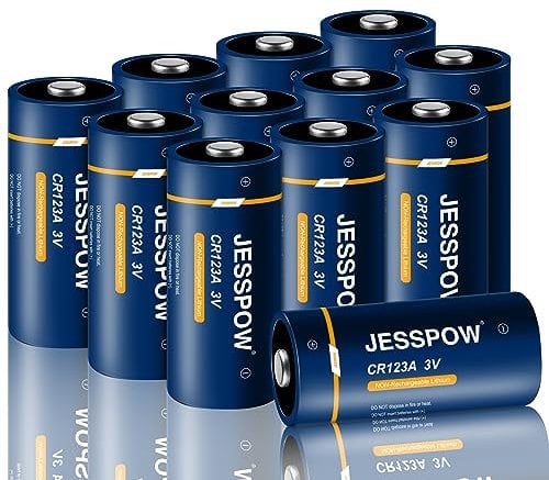 CR123A 3V Lithium Battery,(12 Pack)CR123 123A CR17345 High Power Lithium Batteries for Cameras Flashlight Toy Alarm Smart Sensors (Non-Rechargeable)