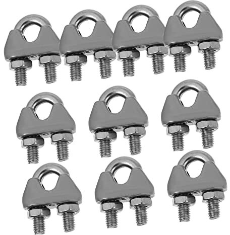 BELLIFFY 20 STK Spannfutter für Drahtseile Kabelbefestigungen U-Bolzen-Sattelbefestigung Cable Clips Cable clamp klemmbausteine Kabelclips stabile Drahtseilklemmen Kabelschellen aus Stahl