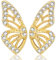 MASOP Schmetterling Ohrringe Gold AAA Zirkonia Ohrstecker Silber 925 Stecker 13mm Klein Geschenke Butterfly für Damen Frauen Freundin