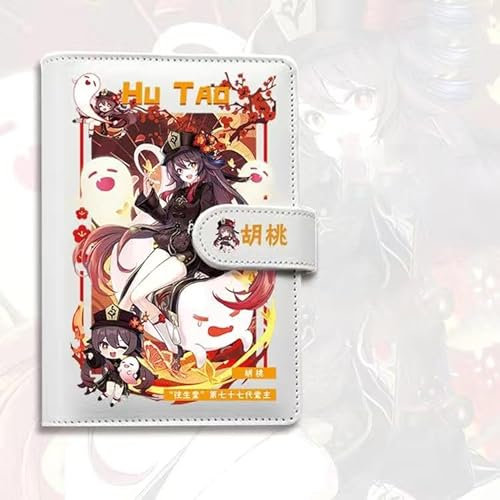 Genshin Impact Hu Tao Journal Planner - Anime Merch Game Figure - Edelstahl Bindemittel PU Leder 160 Seiten mit Magnetverschluss - Geschenk zum Geburtstag Zllada