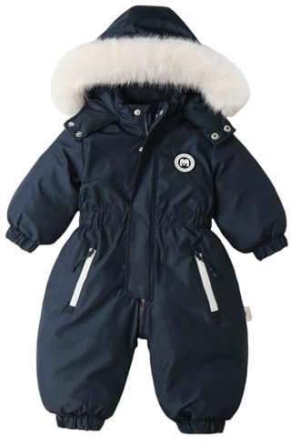 Feelcrag Bébé Nouveau-Né Combinaison De Neige Chaude Épaisse Barboteuse Coupe-Vent 3-18 Mois Combinaison Vestes De Ski Garçons Bébé Filles Habits De Neige Combinaison D'Hiver Pour Enfants