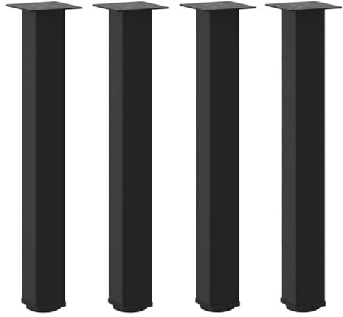 vidaXL Pieds de Table Console 4 pièces Noir 72-74 cm Acier