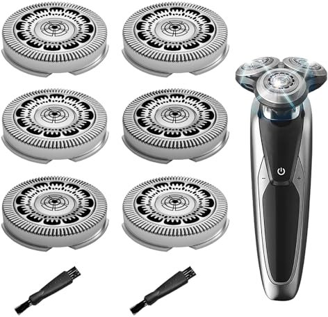 Zernblend 6 Stück SH60 Ersatzköpfe, Kompatibel mit elektrischen Rasierköpfen der Philips Norelco Series 6000/9000