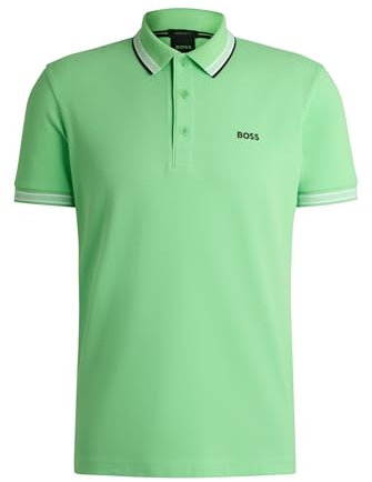 BOSS Herren Paddy Paddy Poloshirt aus Baumwoll-Piqué mit Logo an der Kragenunterseite Grün XXL