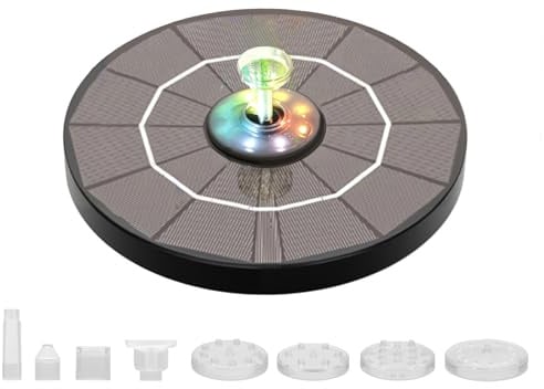 6 Sprüh Effekten Solar Springbrunnen Für Außen, Springbrunnen Solar, Solarbrunnen, Solar Brunnen Für Draussen, Solarspringbrunnen Aussen Für Garten, Teich, VogelBad, Wasserspiel (5.5W)