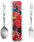 Spiiderman Set de Couverts en Inox, 1 x Fourchette, 1 x Cuillère et 1 x Boite Couverts pour Maison l'école Utilisation, Ensemble de Couverts Transportables, pour Déplacements
