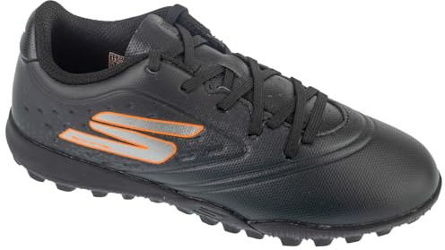Skechers Razor 1.5 Jr Youth TF Athletic Trainers Football Shoe, Black Synthetic/Orange Trim, 5 UK