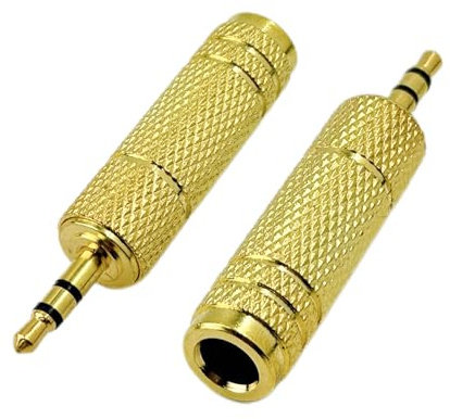 SPTSSWET 6.35mm Female to 3.5mm Male Stereo Headphone Adapter 2Pcs | 1/4 to 1/8 Audio Adapter, Stereo socket to Stereo Plug for Headphone Speaker